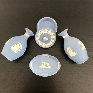 Wedgewood Jasperware 4 Piece Vanity Set